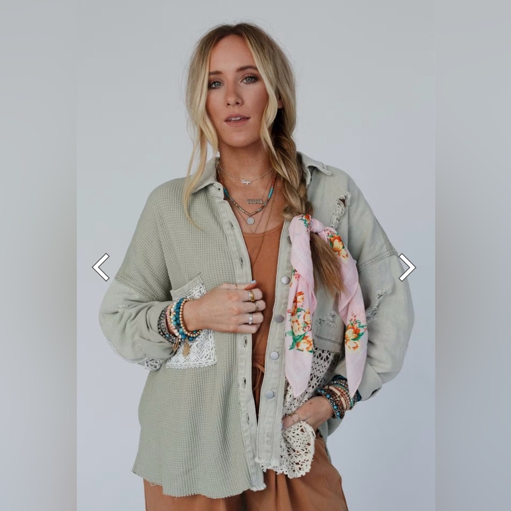 Three Bird Nest Sage Green Button Down Shirt